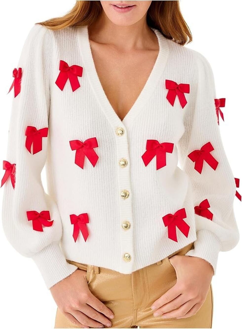 Lilly Pulitzer Zarie Cardigan Coconut Party Bows Sweater Womens XL NWT $228